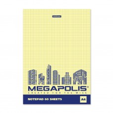 Блокнот на клею ErichKrause MEGAPOLIS Yellow Concept. А4. 60 листов. Клетка. 6 штук