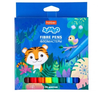 Фломастеры Hatber JUMBO 10 цветов утолщенный корпус в картонной коробке