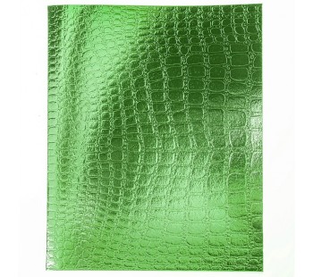 Тетрадь 48л А5ф клетка на скобе Бумвинил METALLIC тиснение CROCO Зеленый