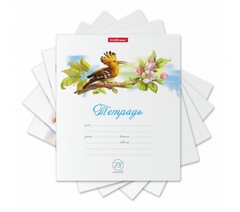 Тетрадь ШУ ErichKrause® Birds, 18 листов, линейка (блок 10 шт.)_MIX-PACK