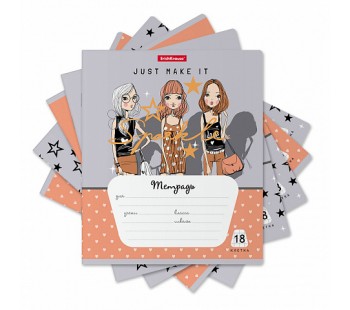 Тетрадь ШУ ErichKrause® Top Models, 18 листов, клетка (блок 10 шт.)