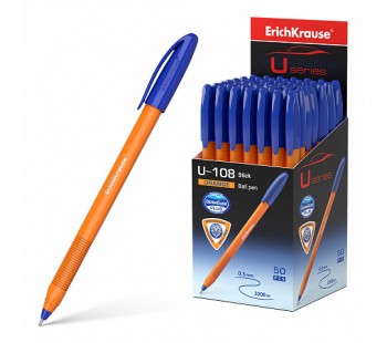 Ручка шариковая ErichKrause® U-108 Orange Stick 1.0, Ultra Glide Technology, синяя