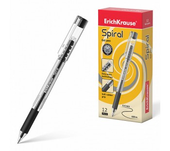 Ручка гелевая ErichKrause® Spiral, черная