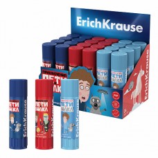 Клей-карандаш ErichKrause EasyStick Приключения Пети и Волка, 13г, ассорти (в коробке-дисплее по 24 шт.)