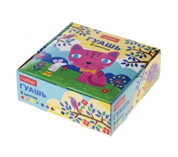 Краски Гуашь 25г 9 цв. Hatber-Котенок- Краски Гуашь 25г 9 цв. Hatber-Котенок-