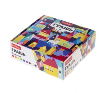 Краски Гуашь 25г 9 цв. Hatber-Городок- Краски Гуашь 25г 9 цв. Hatber-Городок-