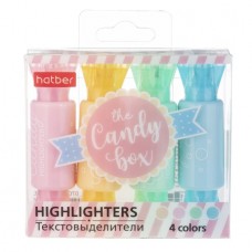 Набор текстовыделителей Hatber Candy Pastel  Двухсторонний  4шт в пластик.боксе