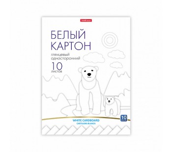 Белый картон глянцевый на клею ErichKrause, А4, 10 листов, 1штука, игрушка-набор для детского творчества