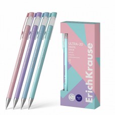 Ручка шариковая ErichKrause ULTRA-20 Stick Pastel 0.7, Super Glide Tech,синяя (в кор.12шт.)