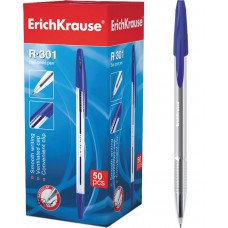Ручка шариковая ErichKrause. R-301 Classic Stick 1.0. Синяя. Упаковка 50 штук