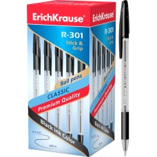 Ручка шариковая ErichKrause. R-301 Classic Stick&Grip 1.0. Черная