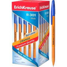Ручка шариковая ErichKrause. R-301 Orange Stick 0.7. Синяя. Упаковка 50 штук