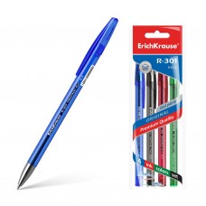 Ручка гелевая ErichKrause. R-301 Original Gel. 0,5. Цвет чернил: синий, черный, красный, зеленый. Комплект из 4 штук