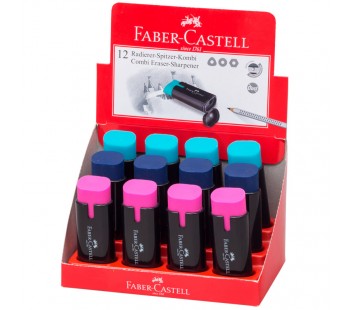 Точилка пластиковая с ластиком. Faber-Castell. Combi. 1 отверстие