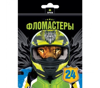 Фломастеры. Hatber. VK. Moto-beast. В картонной коробке с европодвесом. 24 цвета